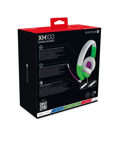 XH100S Wired Stereo Headset Universal Green Pink